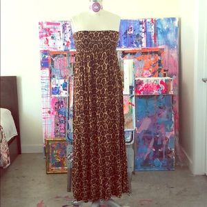 Leopard Strapless Maxi Dress